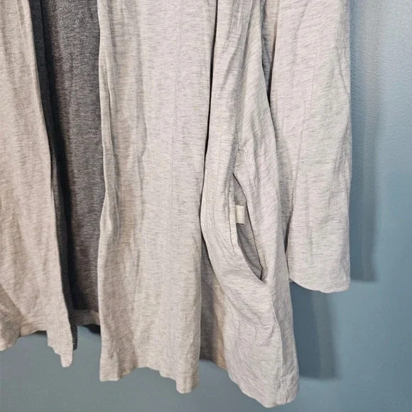 Pure Jill Women's Reversible Gray Hooded Cardigan Duster 100% Pima Cotton XL - Picture 5 of 7